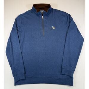 Straight Down 1/4 Zip Pullover Mens XL Blue Golf Sweater Embroidered Logo